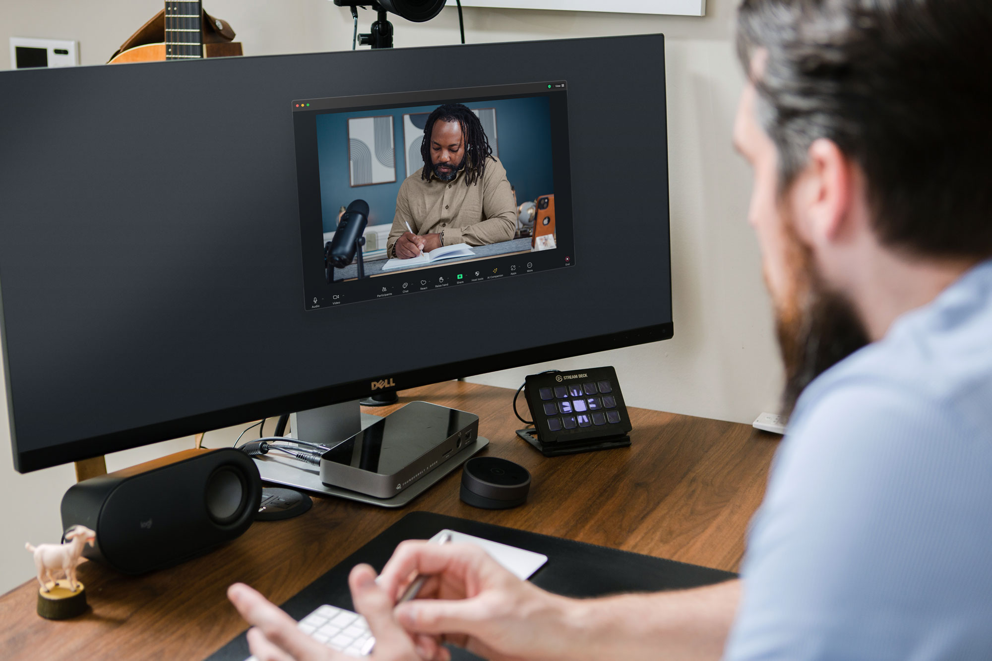 Photo of Erik conducting a virtual coaching session